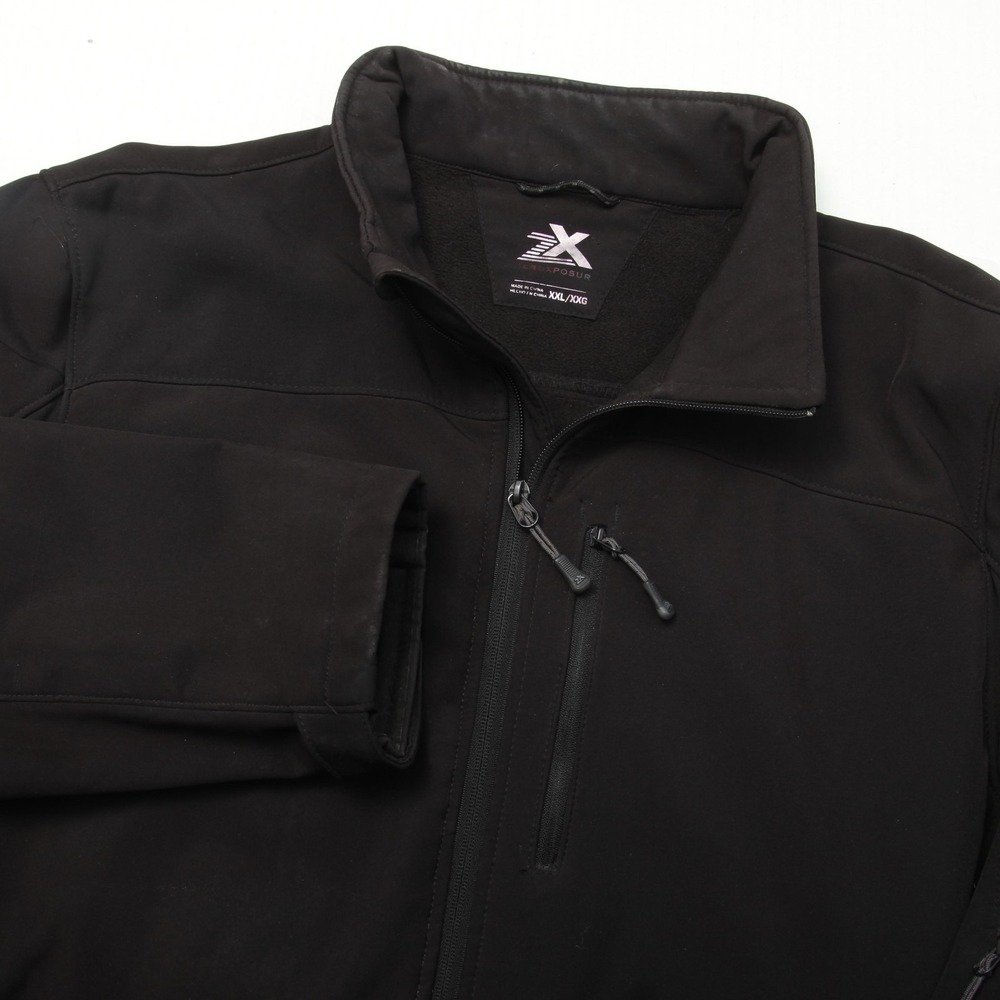 ZeroXposur Jacket Mens 2XL Black Softshell Full Zip Insulated Stretch Pockets